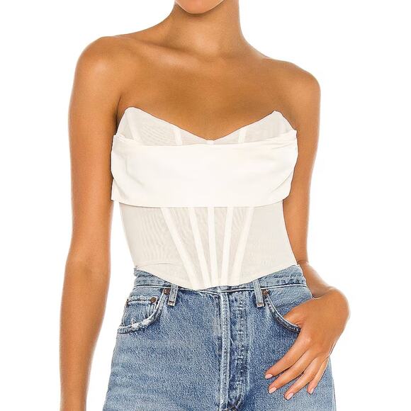 NWT NBD Hailee Bustier Corset Top in Ivory, size M - Picture 1 of 8
